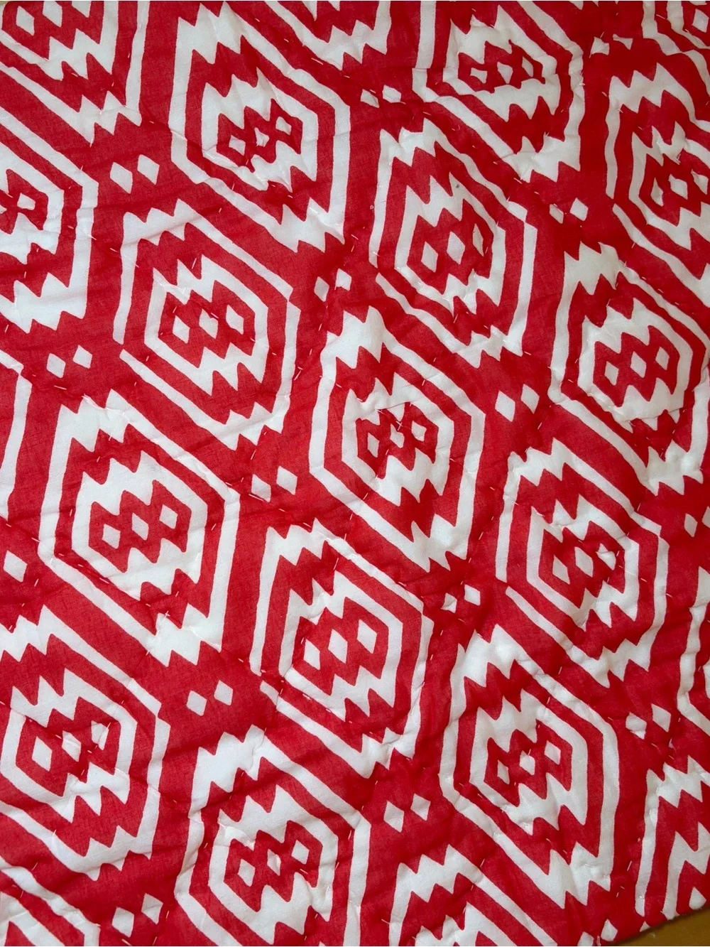 John Robshaw Red White Diamond Shapes 20
